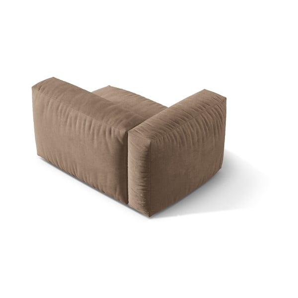 Jasnobrązowy aksamitny moduł sofy (lewostronny) Martina – Micadoni -image-2