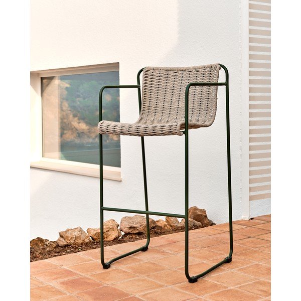 Szarozielony metalowy hoker ogrodowy Maurina – Kave Home-image-1