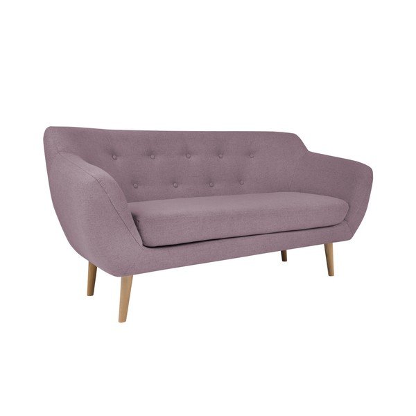 Różowa sofa 2-osobowa z jasnymi nogami Mazzini Sofas Sicile-image-3