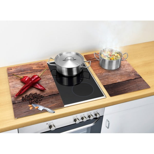 Płyty ochronne na kuchenkę ze szkła hartowanego zestaw 2 szt.  52x30 cm Pepper – Allstar-image-1