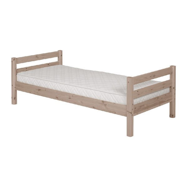 Brązowe łóżko dziecięce z drewna sosnowego Flexa Classic, 90x200 cm