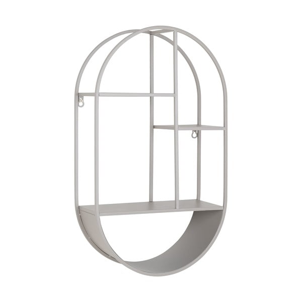 Jasnoszara wielopoziomowa metalowa półka 35 cm Feira – House Nordic-image-1