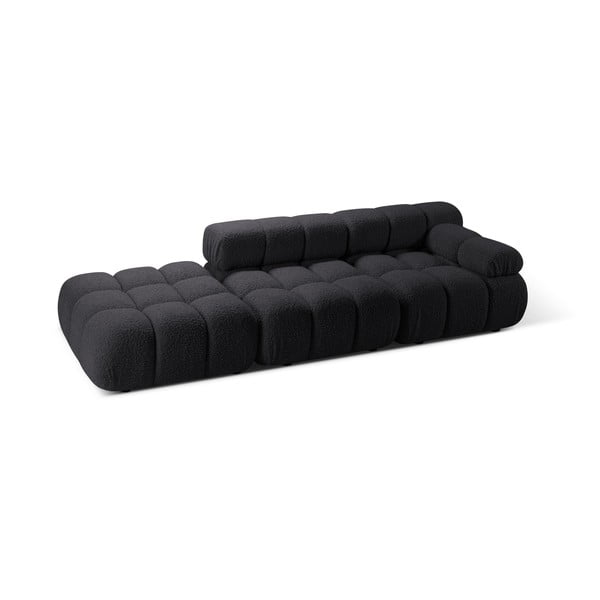 Antracytowa sofa modułowa z materiału bouclé 288 cm Bellis – Micadoni -image-3