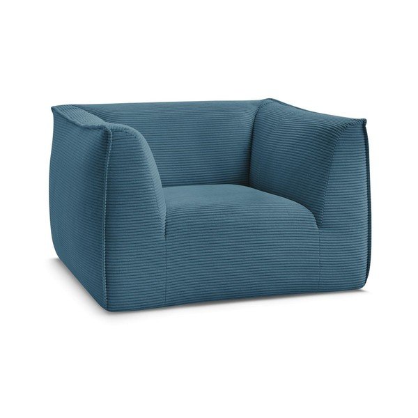 Niebieski sztruksowy fotel Giorgia – Bobochic Paris