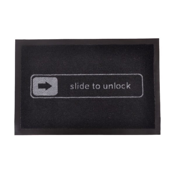 Czarna wycieraczka Hanse Home Slide to Unlock, 40x60 cm