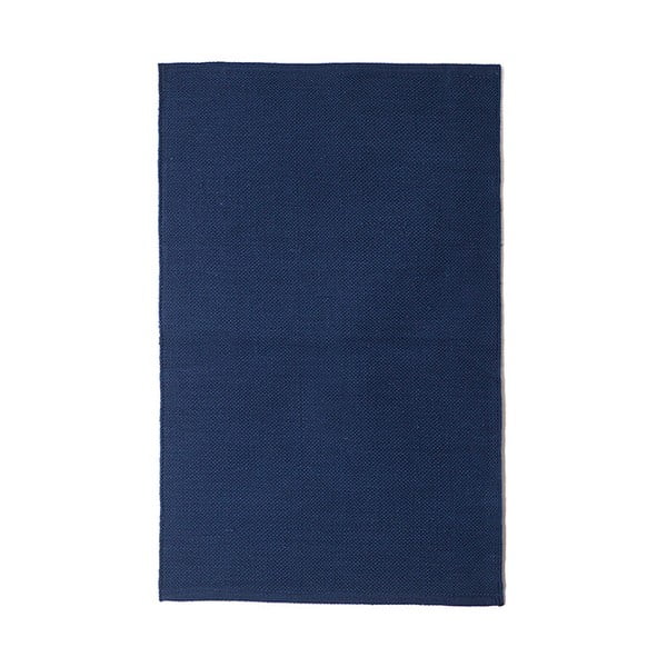 Niebieski bawełniany ręcznie tkany dywan Pipsa Navy, 60x90 cm