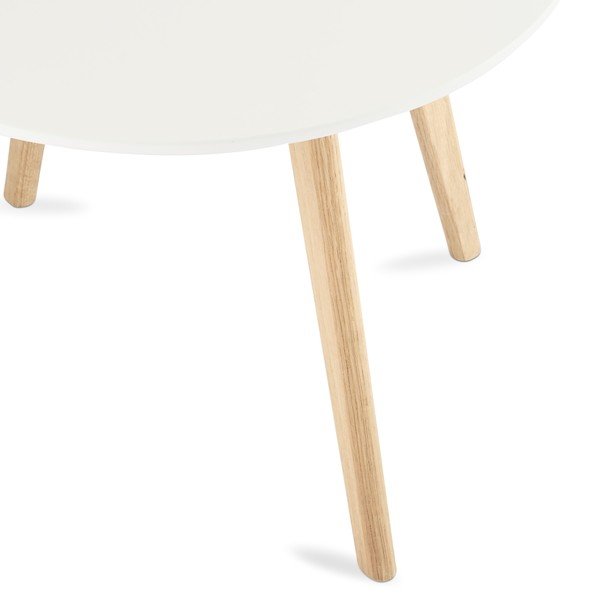Biały stolik drewniany Furnhouse Life, Ø 60 cm-image-2