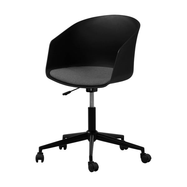 Czarne krzesło biurowe na kółkach Interstil MOON