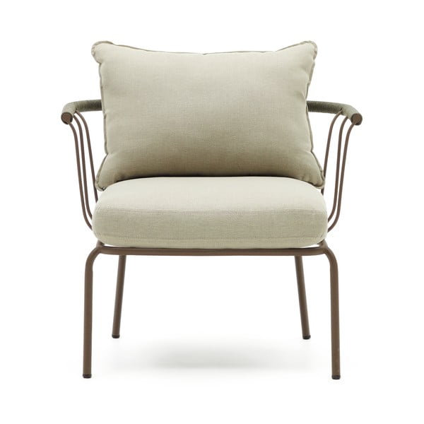 Jasnozielony metalowy fotel ogrodowy Salguer – Kave Home-image-1