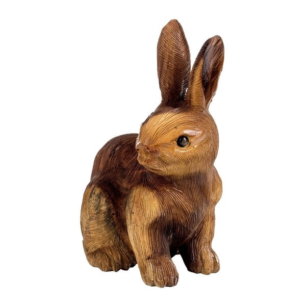 Rzeźba królika z drewna tekowego Massive Home Rabbit, wys. 30 cm