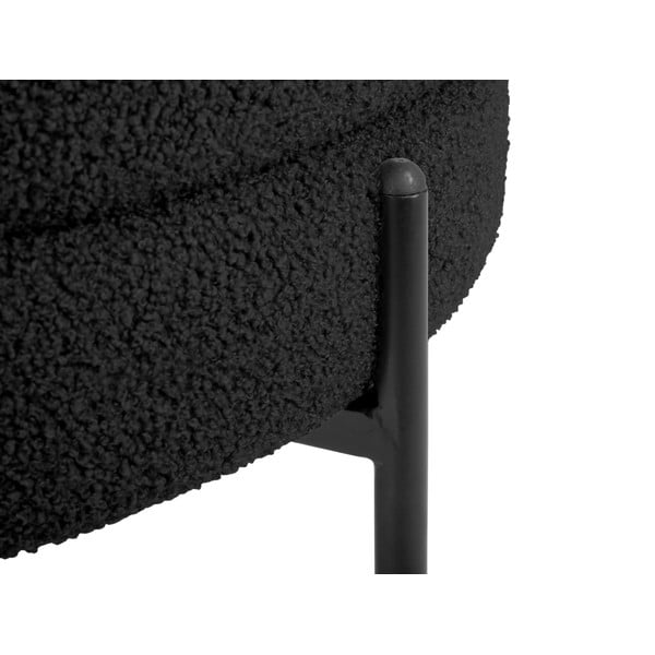 Czarny fotel z materiału bouclé Noble – Leitmotiv-image-1