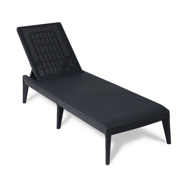 Czarny leżak ogrodowy ze sztucznego rattanu Numana – Toomax