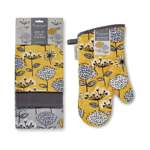Zestaw ścierek i rękawicy kuchennej 4 szt. Retro Meadow – Cooksmart ®