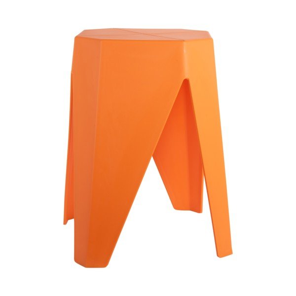 Pomarańczowy plastikowy stołek Cherish – Leitmotiv-image-1