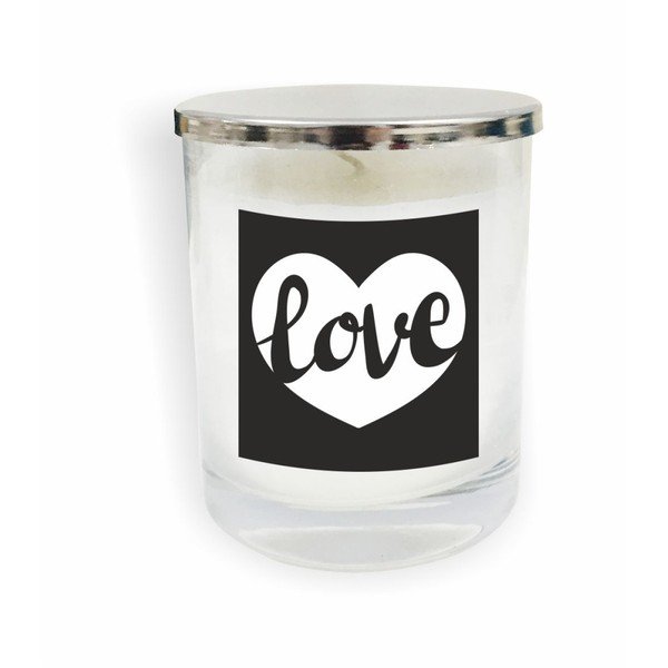 Biała świeczka North Carolina Scandinavian Home Decors Motto Glass Candle V8