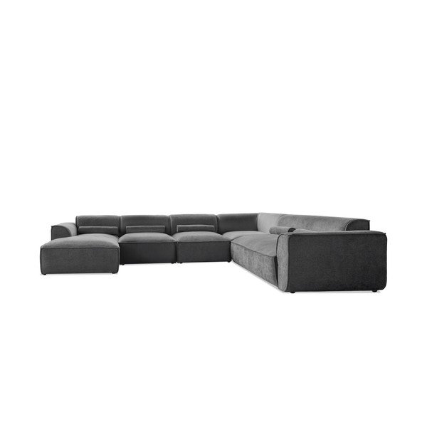 Szary narożnik (prawostronny/w kształcie litery U) Flex Felix – Miuform