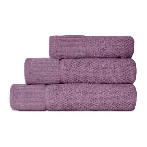 Komplet 3 fioletowych ręczników Artex Suprem