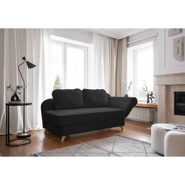 Antracytowy sztruksowy szezlong (prawostronny) Chic Charlotte – Miuform-image-1