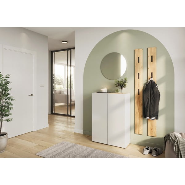 Biała szafka w dekorze dębu 74x105x33 cm Alviano – Germania-image-2