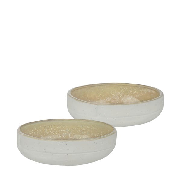 Biało-beżowe kamienne miski zestaw 2 szt. Sand Grain – Mette Ditmer Denmark