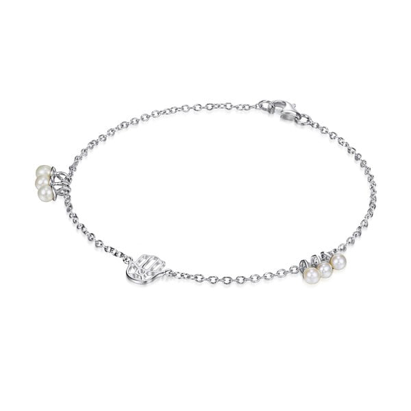Srebrna
  bransoletka z perłami i zawieszką Chakra Pearls, 19 cm