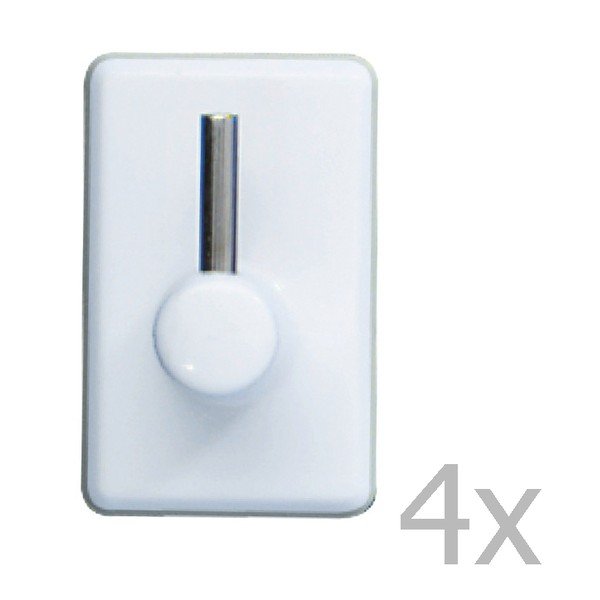 Zestaw 4 haczyków ściennych Wenko Curtain Hooks White-image-1