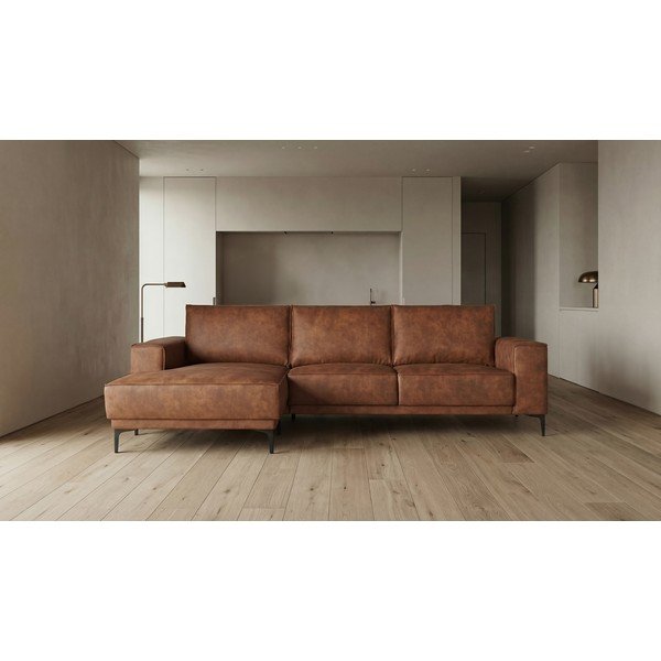 Koniakowy narożnik z imitacji skóry (lewostronny) Copenhagen – Scandic-image-4