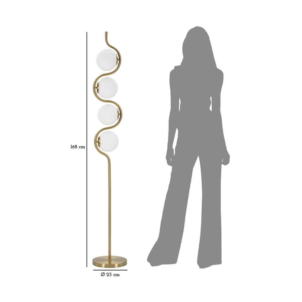 Lampa stojąca w biało-złotym kolorze ze szklanym kloszem (wysokość 165 cm) Luci – Mauro Ferretti (zdjęcie 6)