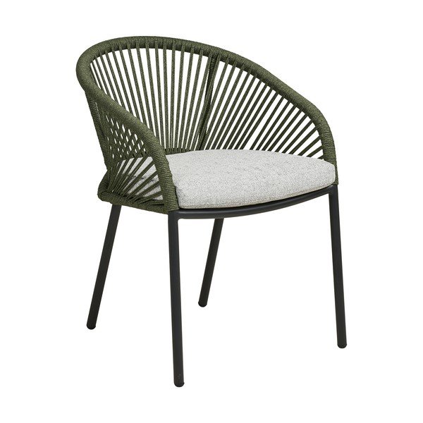 Zielone metalowe tapicerowane krzesło ogrodowe Novella – House Nordic