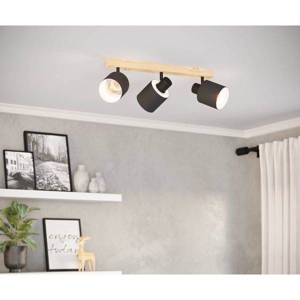 Czarno-naturalna lampa punktowa 5x48 cm BATALLAS – EGLO-image-1