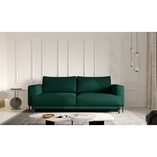 Zielona aksamitna rozkładana/ze schowkiem sofa 260 cm Dalia – ELTAP-image-1