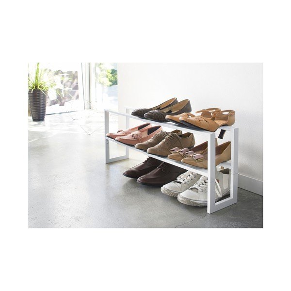 Biały metalowy teleskopowy regał na buty Line – YAMAZAKI-image-2