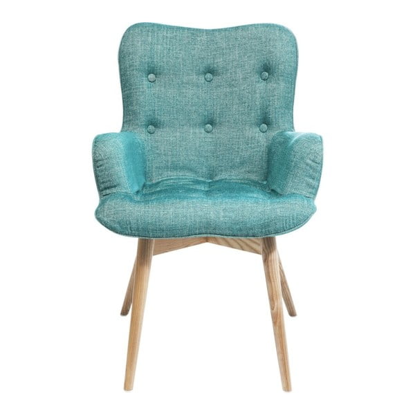 Zielone krzesło z podłokietnikami Kare Design Angel