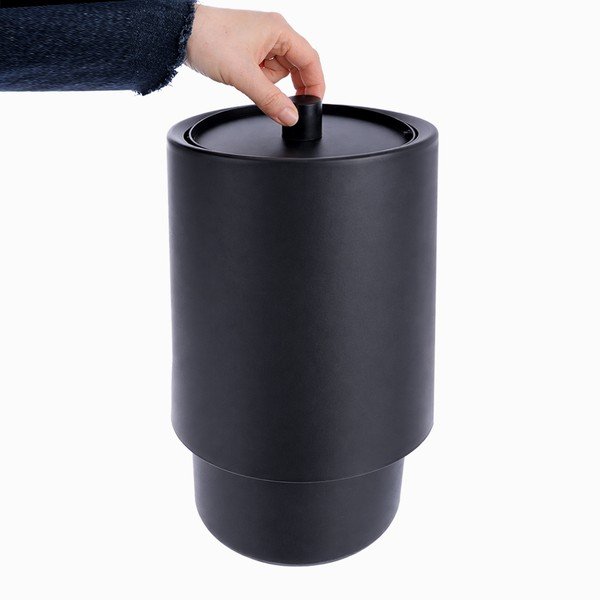 Czarny plastikowy kosz na śmieci 6 l – Orion-image-4