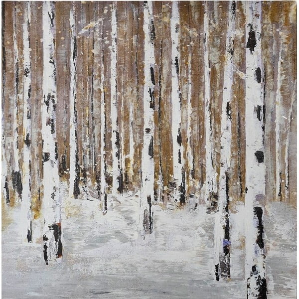 Ręcznie malowany obraz 70x70 cm Birch Wood – Wallity