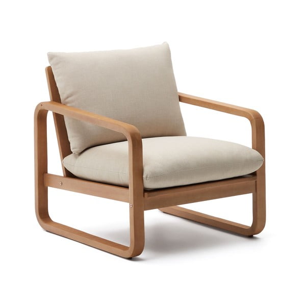 Biały drewniany fotel ogrodowy Sacaleta – Kave Home