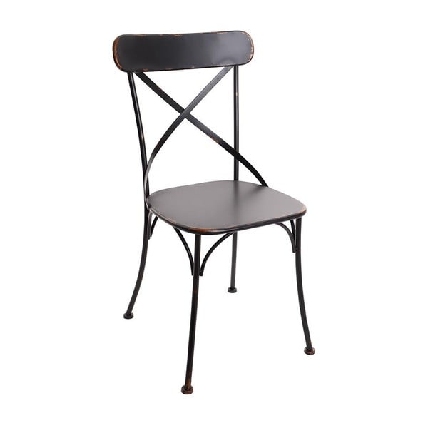 Czarne krzesło metalowe InArt Antique