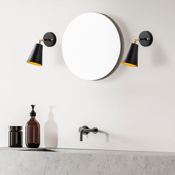 Czarny/w kolorze złota kinkiet ø 10 cm Evander – Opviq lights-image-2