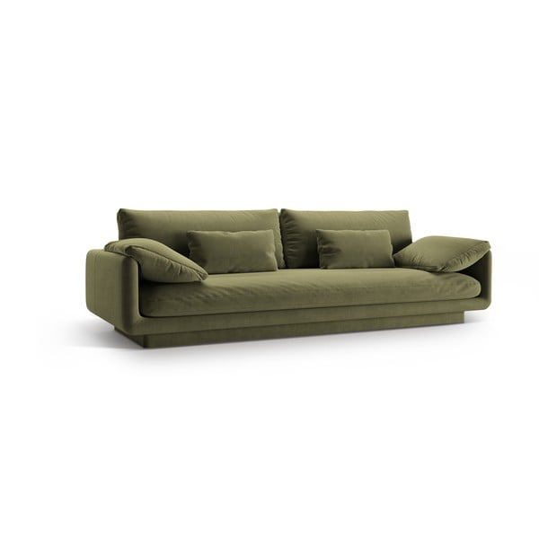 Jasnozielona aksamitna sofa 250 cm Torino – Micadoni -image-1