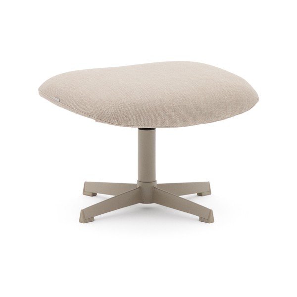 Beżowy podnóżek z tkaniny szenilowej Teryl – Kave Home