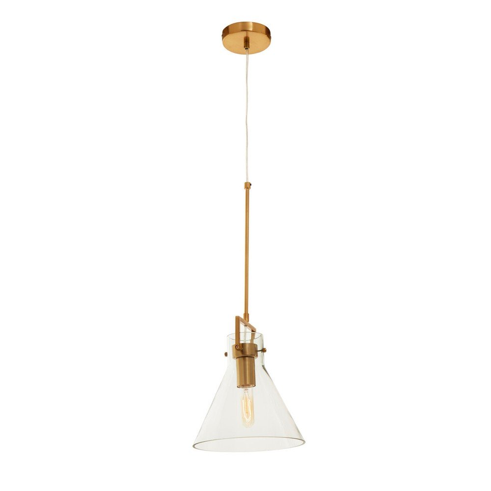 Metalowa lampa wisząca w kolorze złota ze szklanym kloszem ø 25 cm Trieste – Premier Housewares