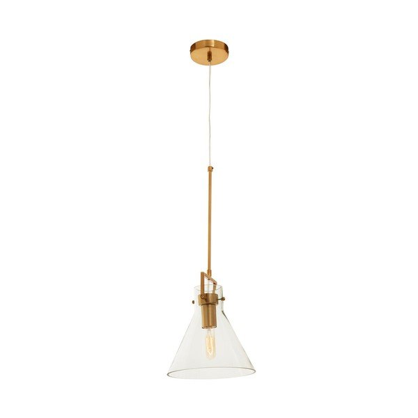 Metalowa lampa wisząca w kolorze złota ze szklanym kloszem ø 25 cm Trieste – Premier Housewares