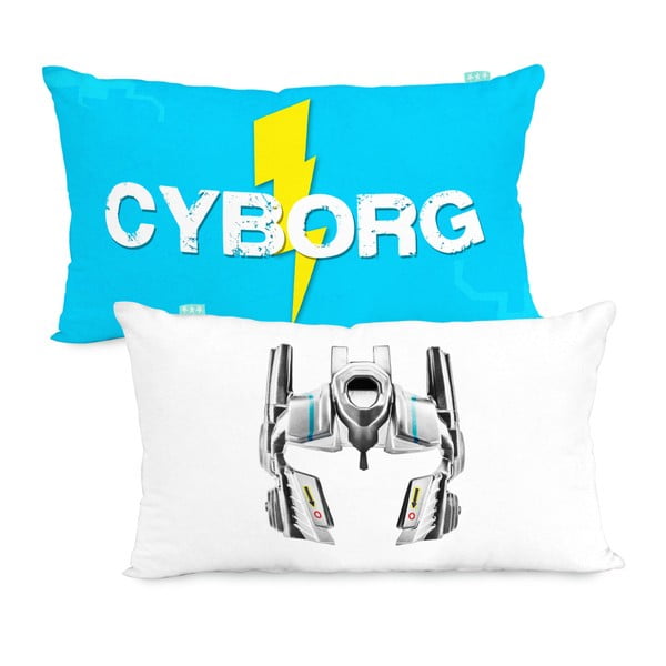Dwustronna poszewka na poduszkę Cyborg, 50x30 cm