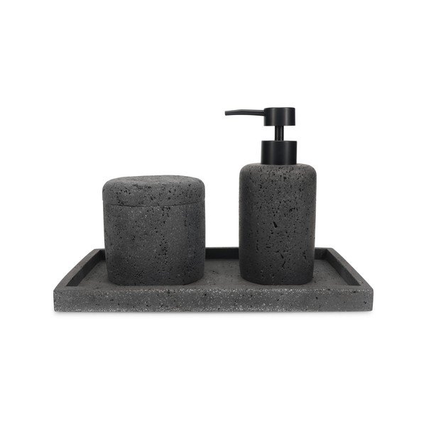 Ciemnoszary organizer łazienkowy na waciki z żywicy polimerowej Suds – S|P Collection-image-4