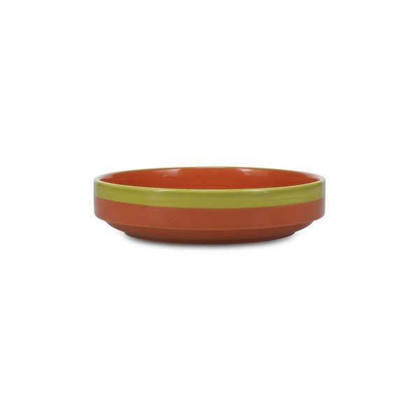 Zielony/pomarańczowy głęboki kamionkowy talerz ø 21 cm Duo – ONA-image-2