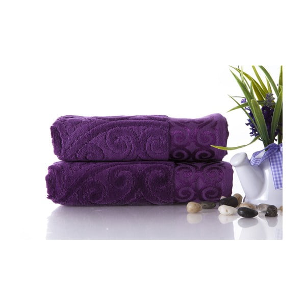 Zestaw 2 ręczników Hanzade Purple, 50x90 cm