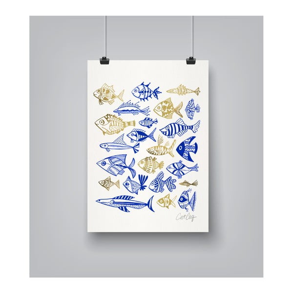 Plakat Americanflat Fish In Klings by Cat Coquillette, 30x42 cm