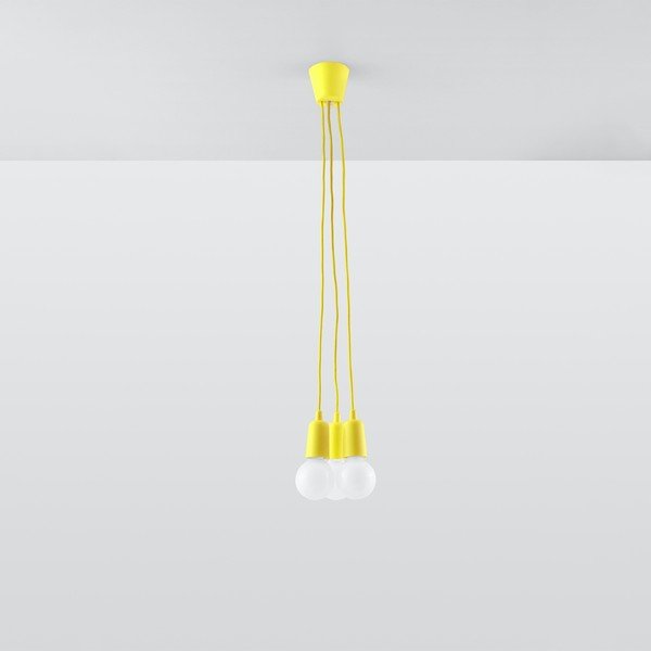 Żółta lampa wisząca ø 15 cm Rene – Sollux-image-3