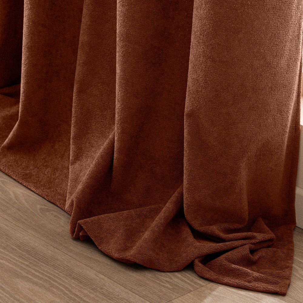 Zasłona z materiału bouclé w kolorze terakoty 140x260 cm Winona – douceur d'intérieur (zdjęcie 5)