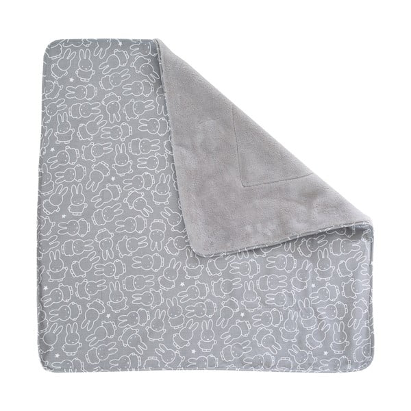 Szary koc dziecięcy z mikropluszu 80x80 cm Miffy – Roba